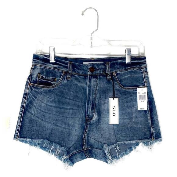 SL8 Blue Distressed Denim Jean Shorts Sz 29 - Picture 1 of 9